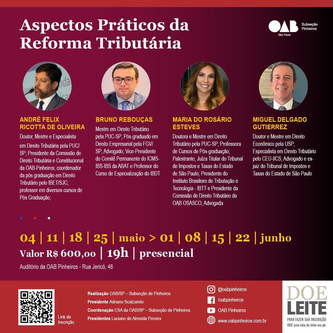 📙 ESA Pinheiros: Aspectos Práticos da Reforma Tributária