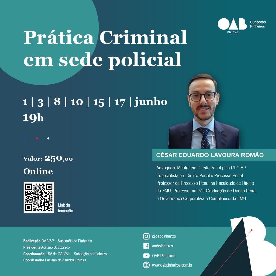📙 ESA Pinheiros: Prática Criminal em sede policial