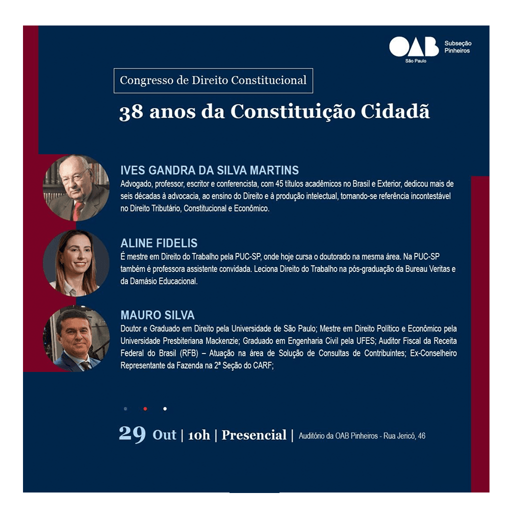 Congresso de Direito Constitucional: 38 anos da Constituição Cidadã